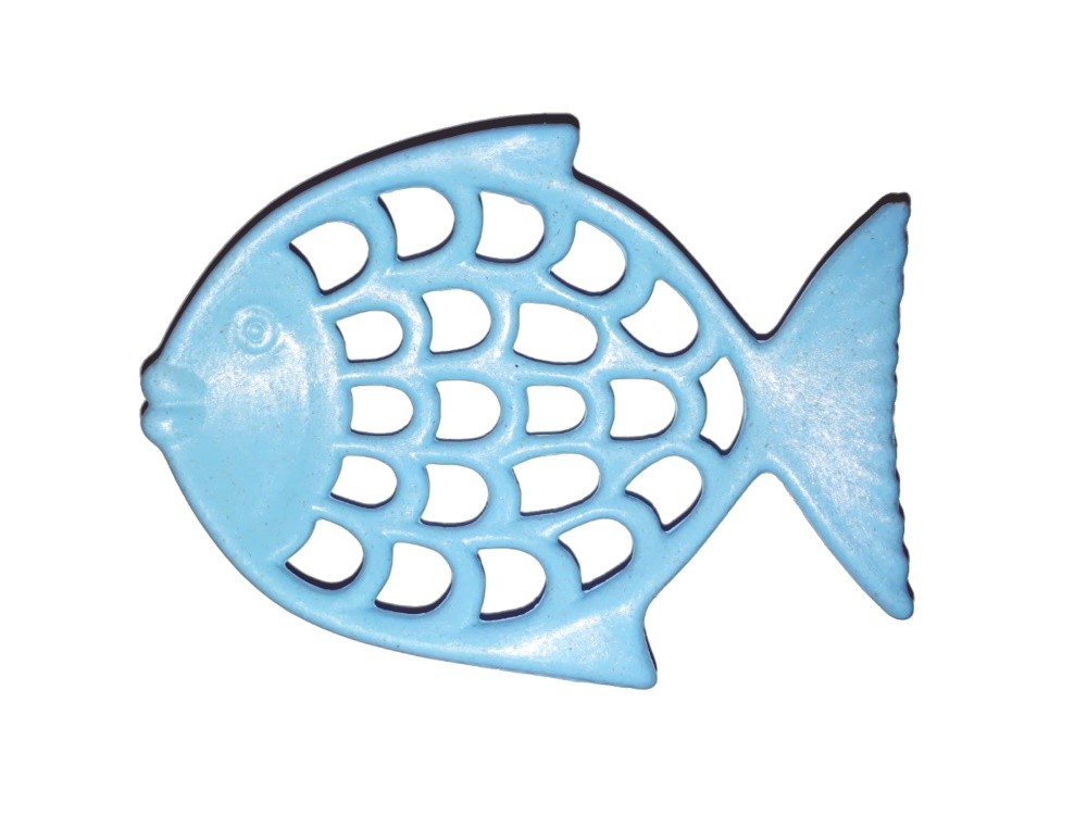 Seifenablage Fisch Flüssigholz Seifenschale blau 