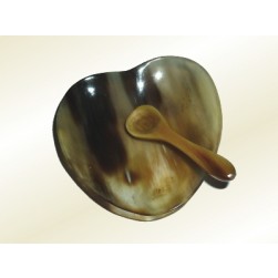 kleine Horn Schale & Löffel Herzform